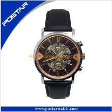 Fashion Automatic Watch Mechanical Watch with Geunine Leather Band